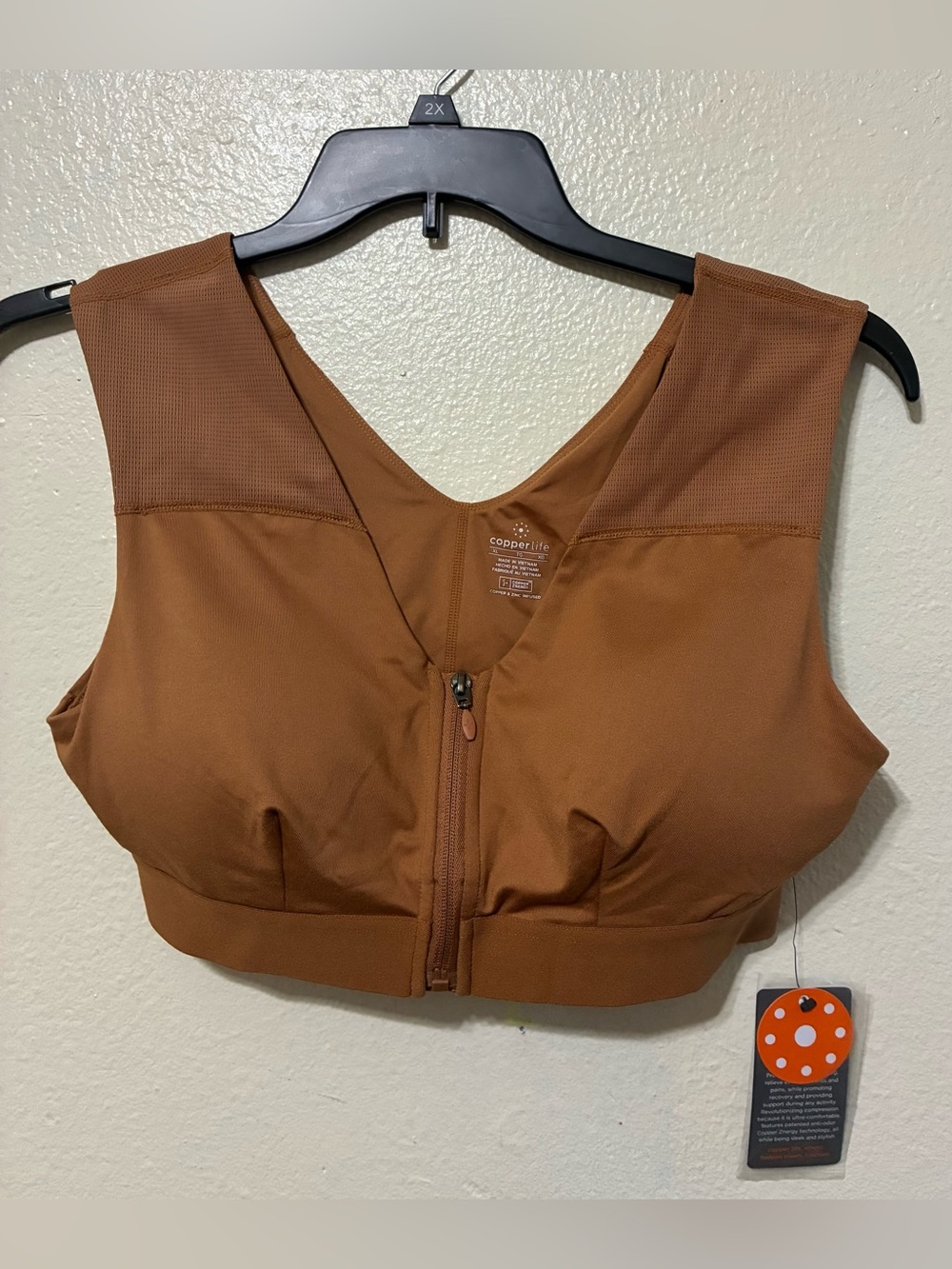Copper life Women's Front-Zip Sports Bra
